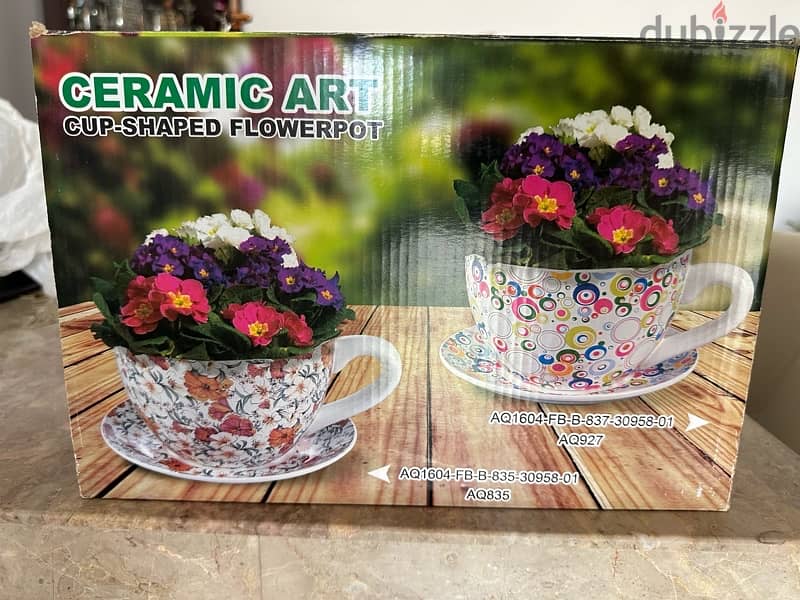Ceramic art cup shaped flower pot 2
