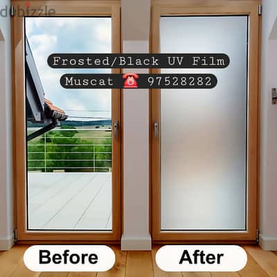 Windows Glass Sticker Tinting Frosted or Black UV film Logo Printing**