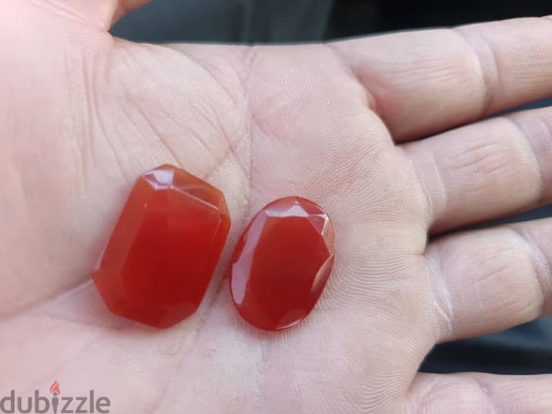 2 Beautiful Original Irani Aqeeq Stones – Premium Quality 1