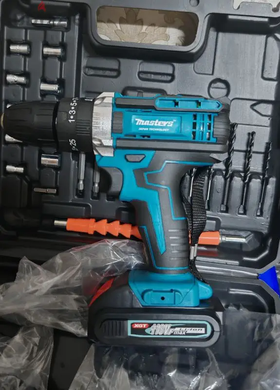 دريل محمول 118 مع بطاريتين Drill with batteries 118vf65689462508418121