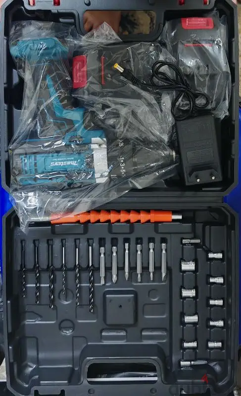 دريل محمول 118 مع بطاريتين Drill with batteries 118vf65689462508418122