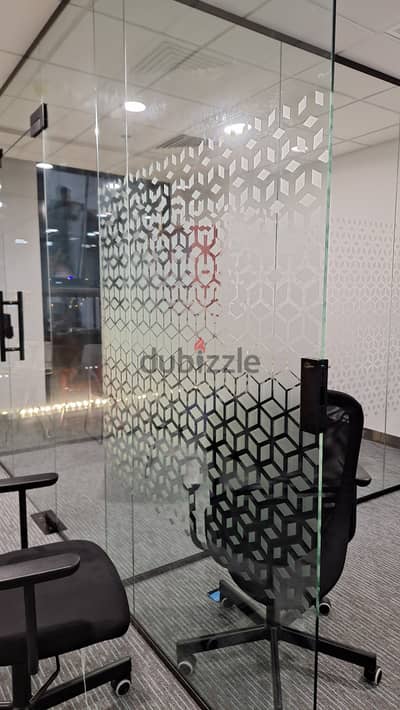 Windows glass sticker Frosted/Blackout sticker Black uv film installation service }}}}} }}}}}