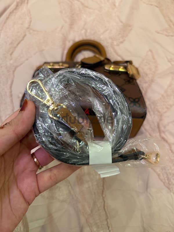 ALDO Brown Monogram Handbag with Strap – Elegant & Stylish (Brand new) 2