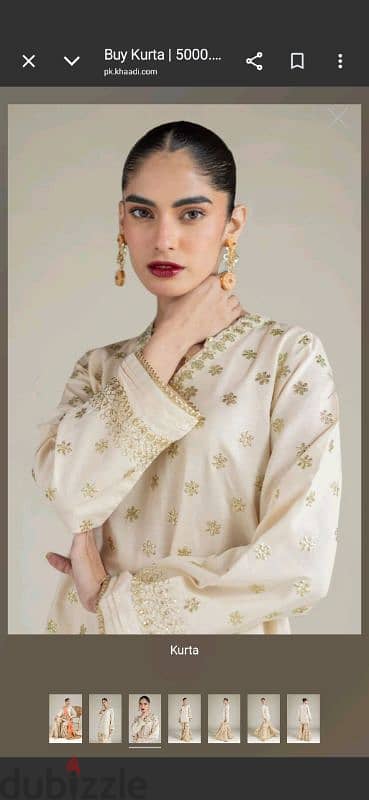 Pakistani kurti embroided raw silk 1