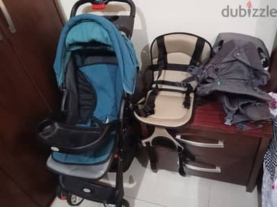 stroller, car seat and baby carrybag