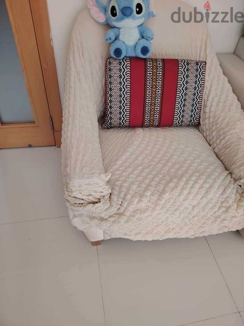 Sofa Elastic Covers 3+3+1+1 - Cream Color 2