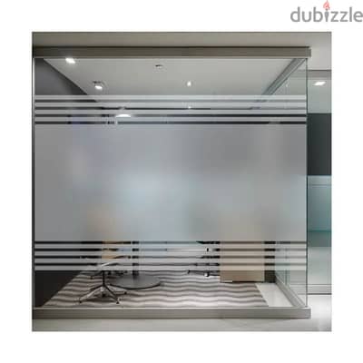 Glass Privacy Film, Black Tint, Logo Printing & Plotter Cutting –