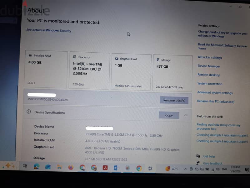 Samsung Laptop intel core i5 with 1GB Graphics (windows 10 original) 5