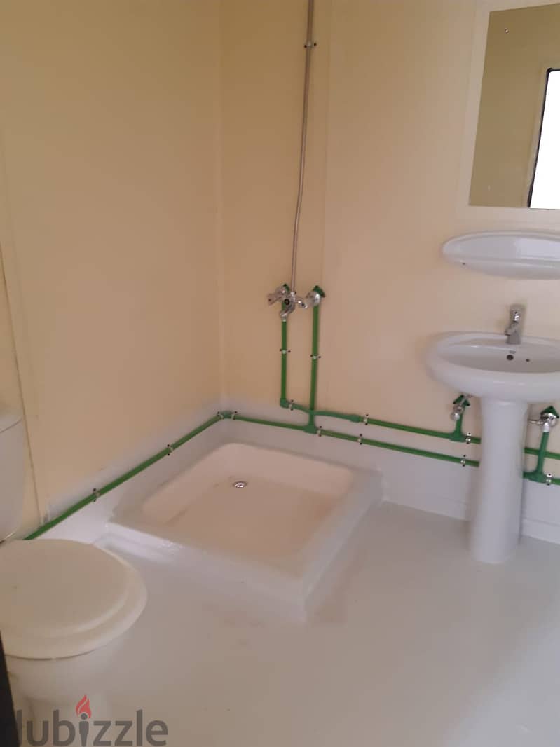 Refurbished plywood portacabin with 2 rooms and 2 toilets 1