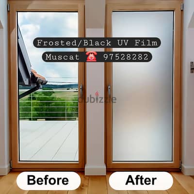 Black UV sun protection film, Frosted or Blackout Privacy Sticker, Printing Logo Design Sticker ||||
