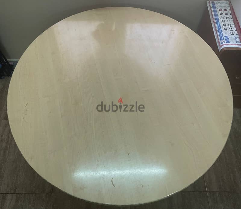 Round wooden dining table only 3