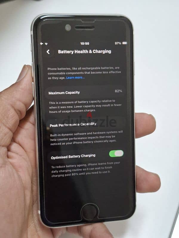 iPhone SE2, 256GB, Silver white, Battery 82% 4