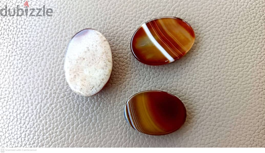 3 Natural Beautiful Sulmani Aqeeq Stones 2