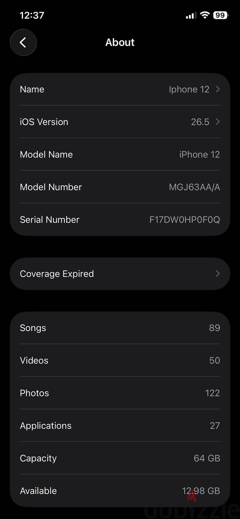iPhone 12 64GB White – Excellent Condition – 68 OMR 5