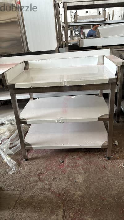 Steel table sink shelf hood