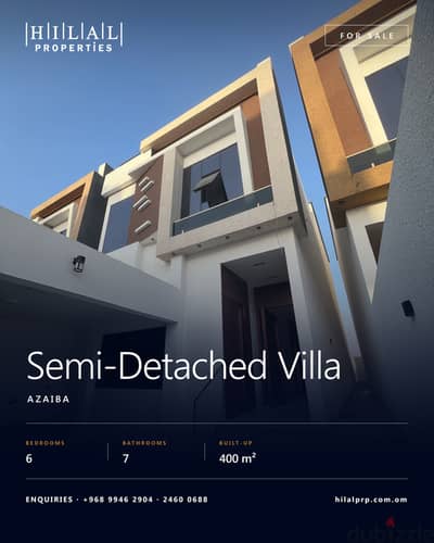 6-Bedroom Twin Villa For Sale, Azaiba | فيلا توين جديدة 6 غرف للبيع، العذيبة