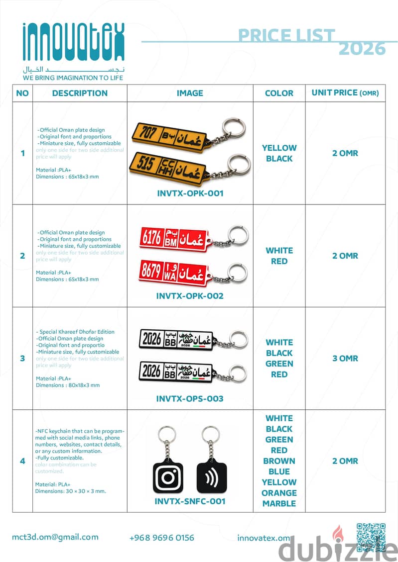 CUSTOMISED OMAN CAR PLATE KEYCHAINS 2