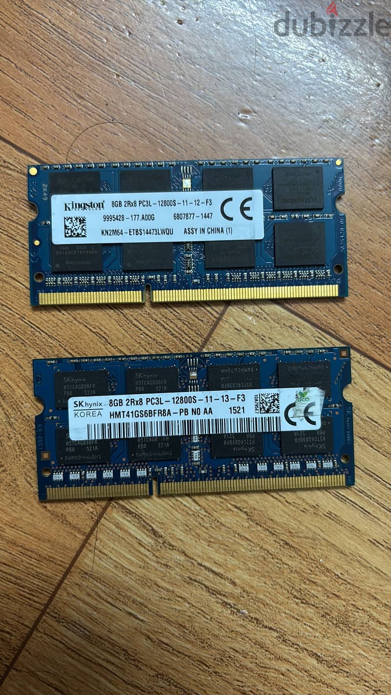Brand Laptop Ram Ddr3 8gb RAM not used much removed from brand pc for 3