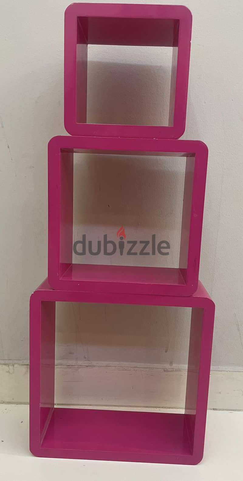 Wooden Pink-Coated Display Shelves 3