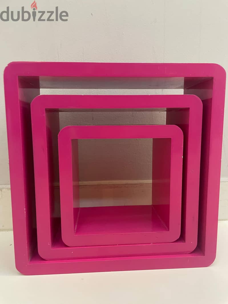 Wooden Pink-Coated Display Shelves 5
