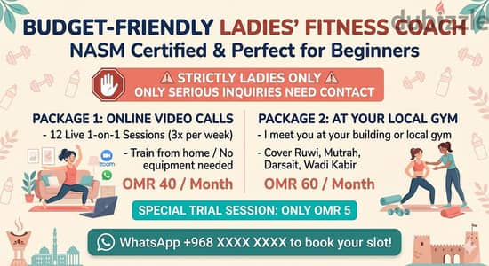 STRICTLY LADIES ONLY – Affordable NASM-Certified Personal Trainer