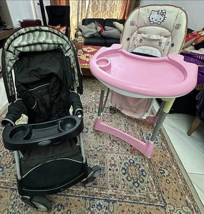 graco stroller with free high chair