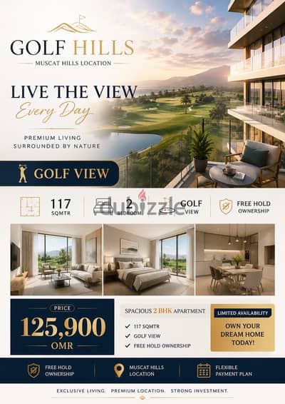 Golf Hills, Muscat Hills | Luxury 2-Bedroom Freehold Apartment with Golf Views