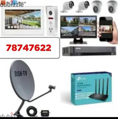 Dish antenna LED installation receiver Airtel nailsat and TV repair