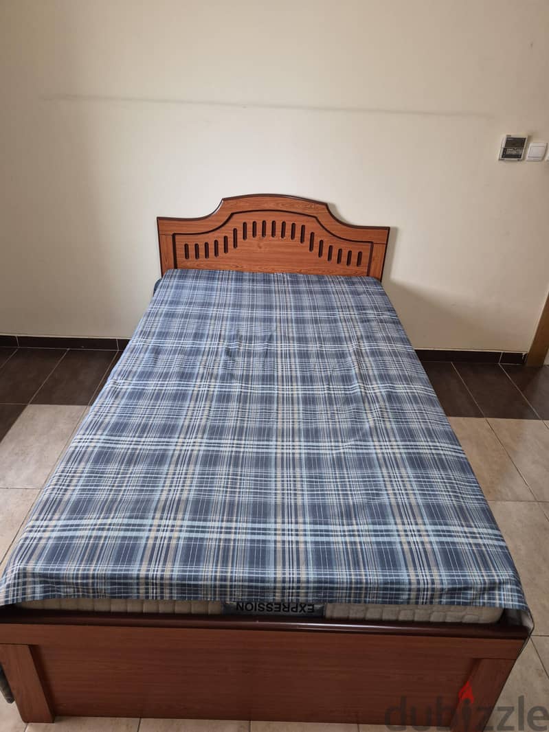 Bed frame and bed mattress 1