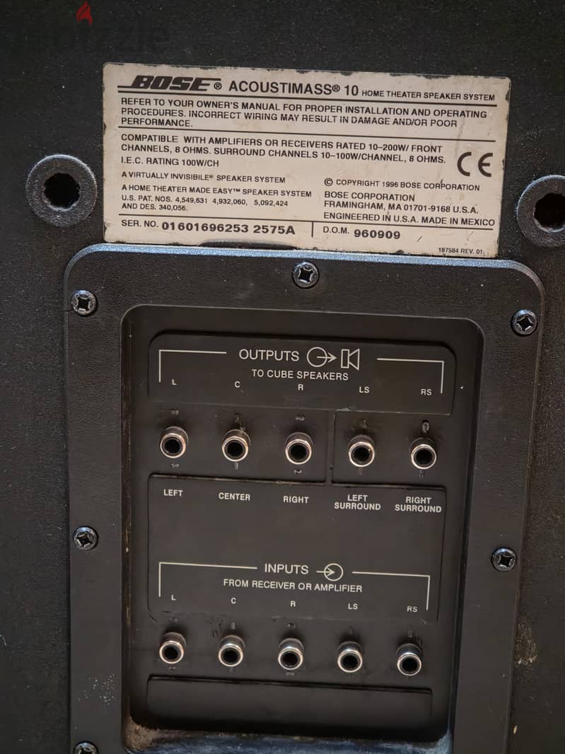 Bose Acstms 10 Harman Cardan AVR 3