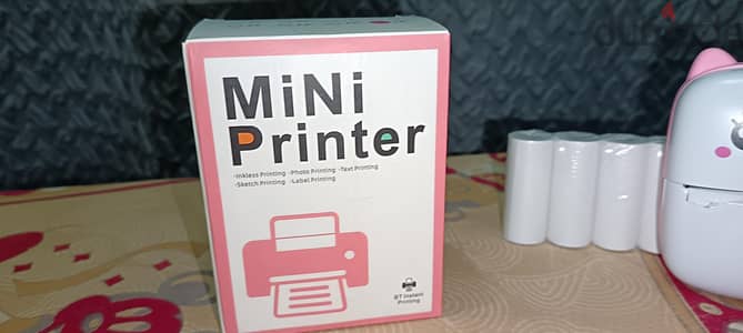 Mini ink less thermal paper printer