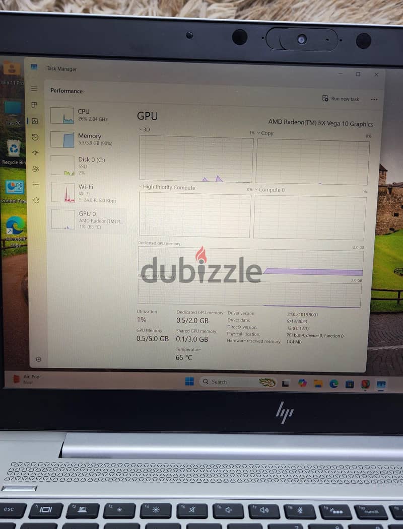 HP elitebook Ryzen 7 3700U 2gb dadicated Radeon graphics Type C port's 4