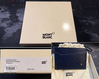 Montblanc Extreme Leather Card Holder 5CC – Blue | Brand New