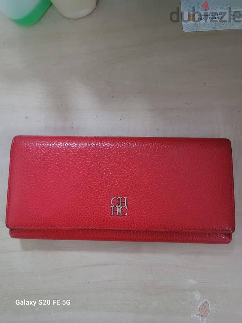 For Sale Carolina herrera red  leather purse 1
