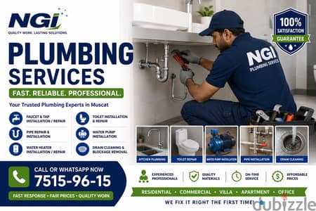 Professional Plumbing Services in Muscat | Emergency Plumber | Villa, Apartment & Office | NGI