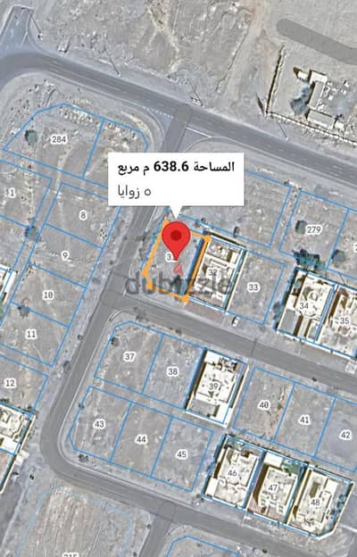 أرض سكنية للبيع – وادي المعاول | الوسط (مساحة الأرض: 637 م²)