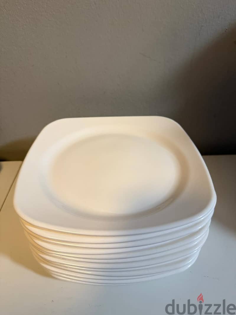 12 pieces white melamine plates 1