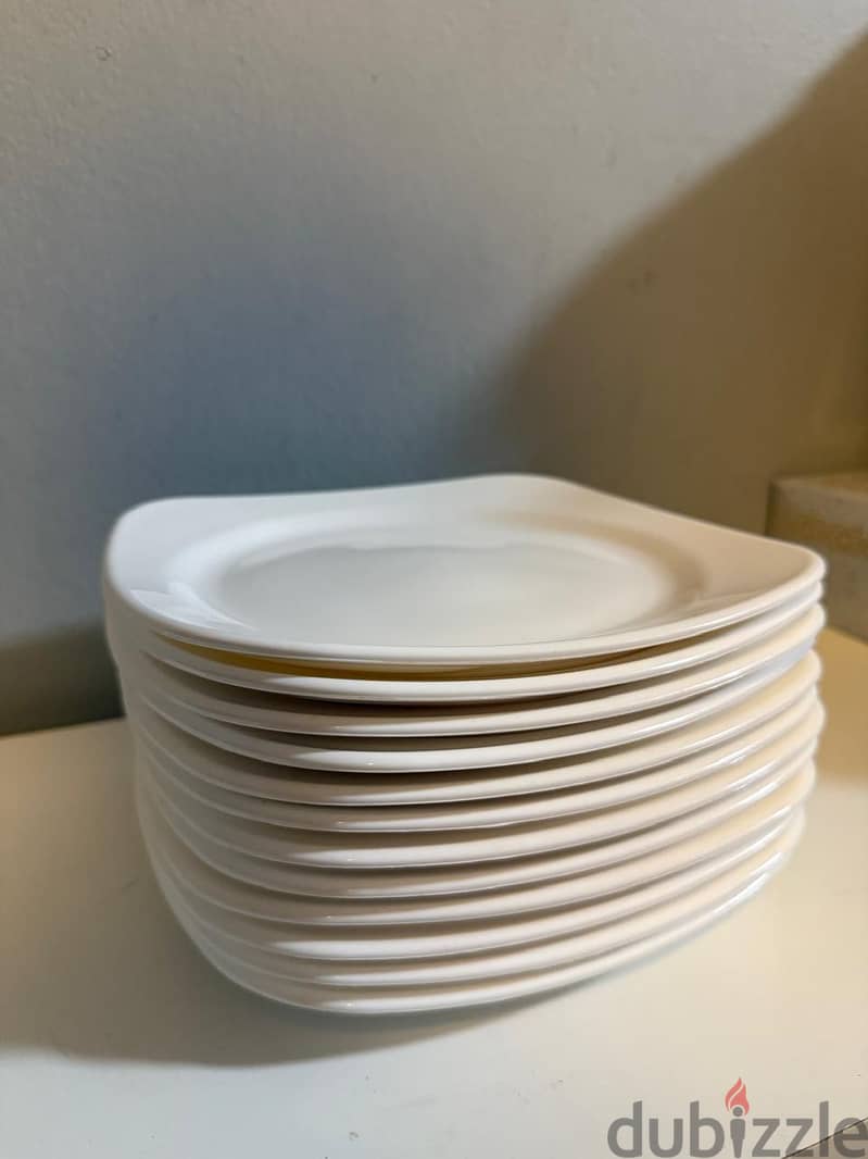 12 pieces white melamine plates 2