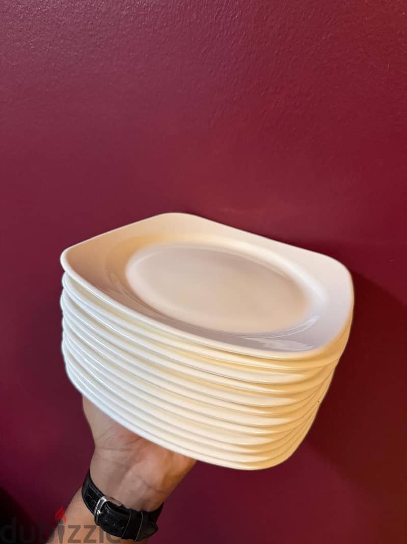 12 pieces white melamine plates 5
