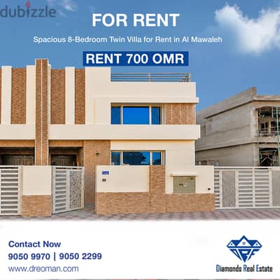 Spacious 8-Bedroom Twin Villa for Rent in Al Mawaleh