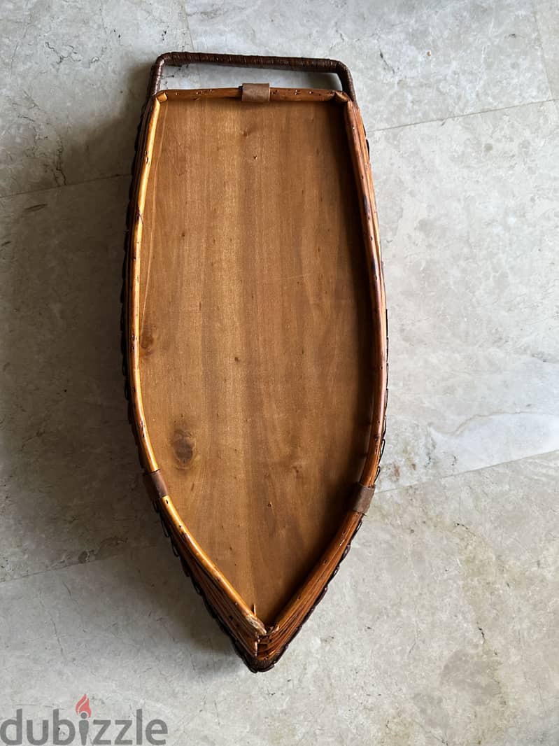 Bamboo’s cane Decorative basket ship shaped 2