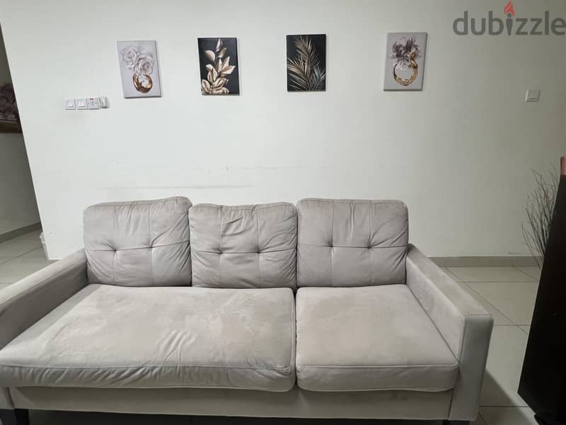 sofa from pan 3 seats with a stool which converts into a one side bed 2