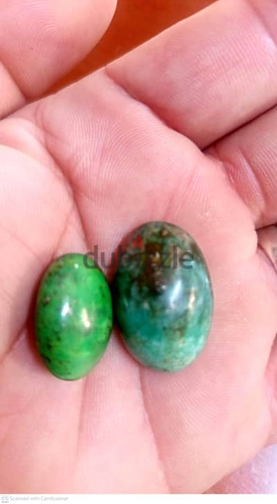 Pair of Natural Irani Hussani Feroza Turquoise Stones