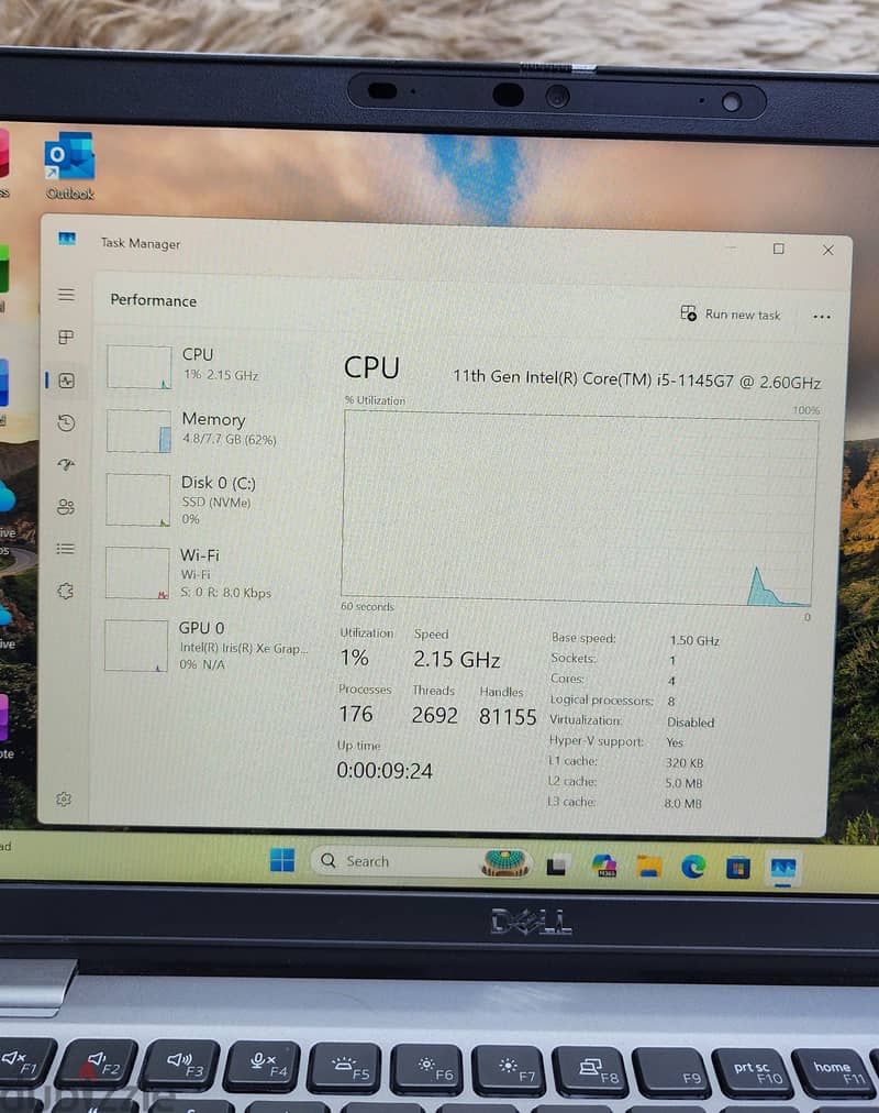 Dell 5320 i5 11th gen 8gb ram 256gb ssd 5