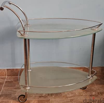 Glass serving cart