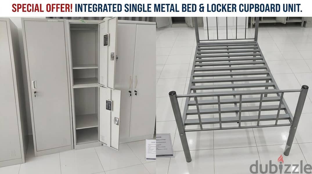 New Steel Single Bed + Single Door Cupboard Available 2