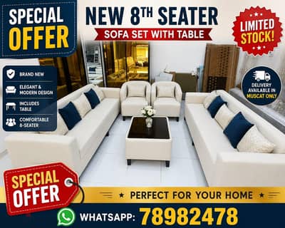 SPECIAL OFFER! New 8-Seater Sofa (3+3+1+1) – Limited Stock!**
