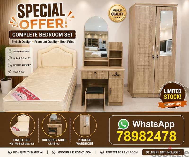 New Single Bedroom Set Available. 2