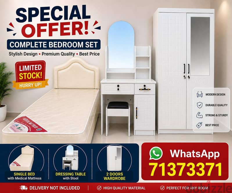 New Single Bedroom Set Available. 3