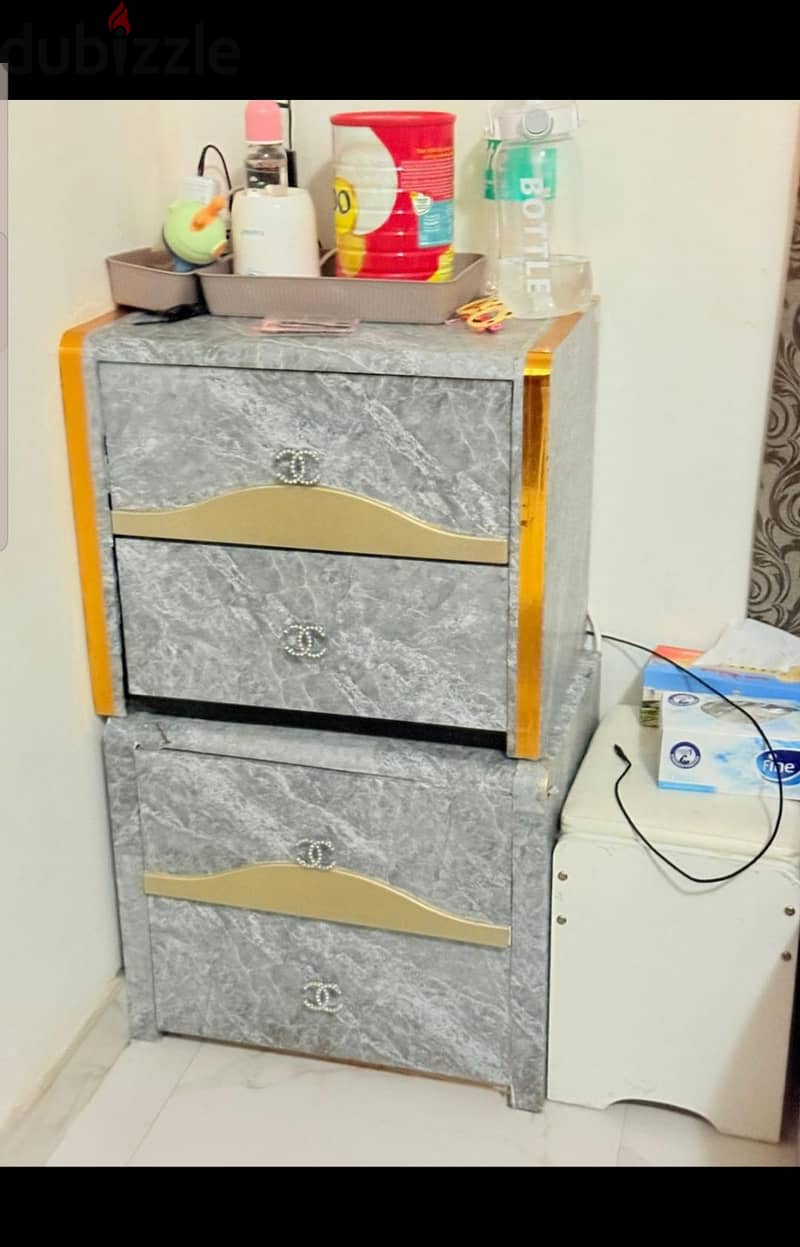 Bed ,IKEA TV table + Dressing table and side table free 1